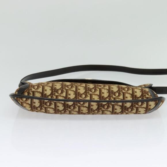 DIOR Trotter Canvas Shoulder Bag Brown Gold - Picture 9 of 12